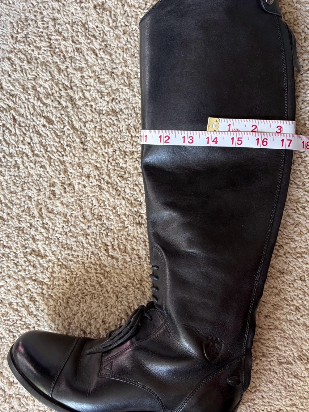 Ariat Black Leather Knee-High Lace-Up Riding Boots Size 7 - Picture 11 of 12